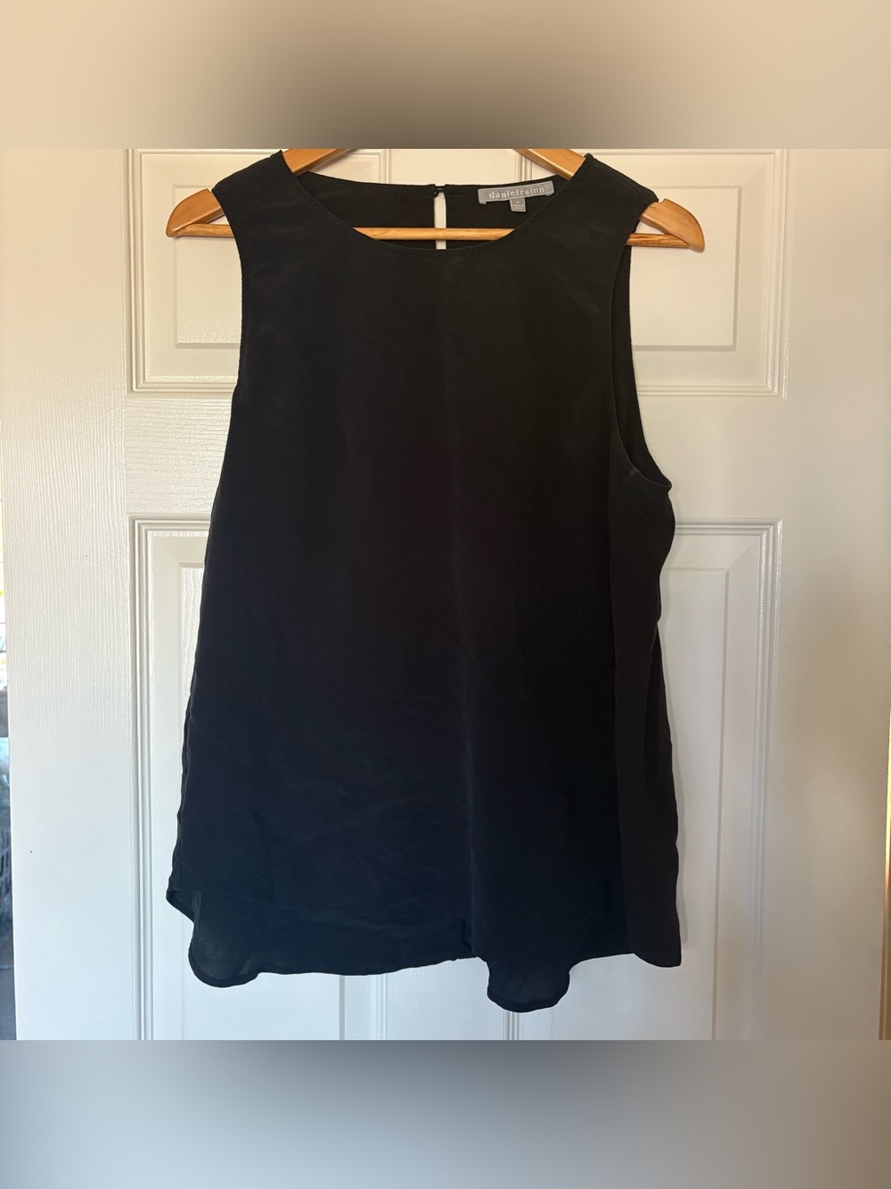 Daniel Rainn silk black sleeveless tank blouse sz XL